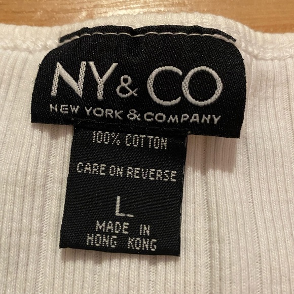 Vintage 90’s White Ribbed Women’s Tee - Picture 3 of 4